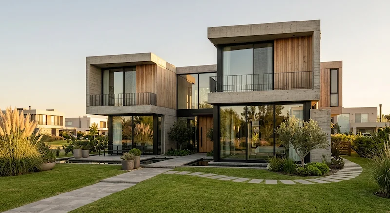 Casa moderna con revestimiento de madera en Tigre zona norte Buenos Aires con diseño contemporáneo y excelente calidad constructiva