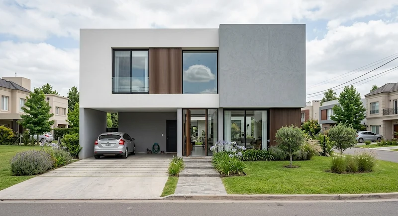 Casa moderna minimalista en Tigre zona norte Buenos Aires con diseño contemporáneo y líneas simples