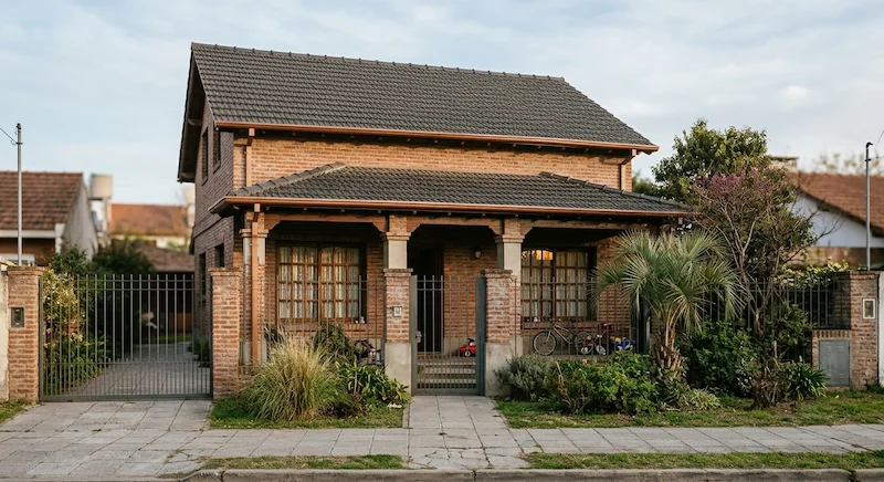 Construcción de casa de ladrillo visto en Tigre zona norte Buenos Aires con estilo tradicional y excelente calidad de obra